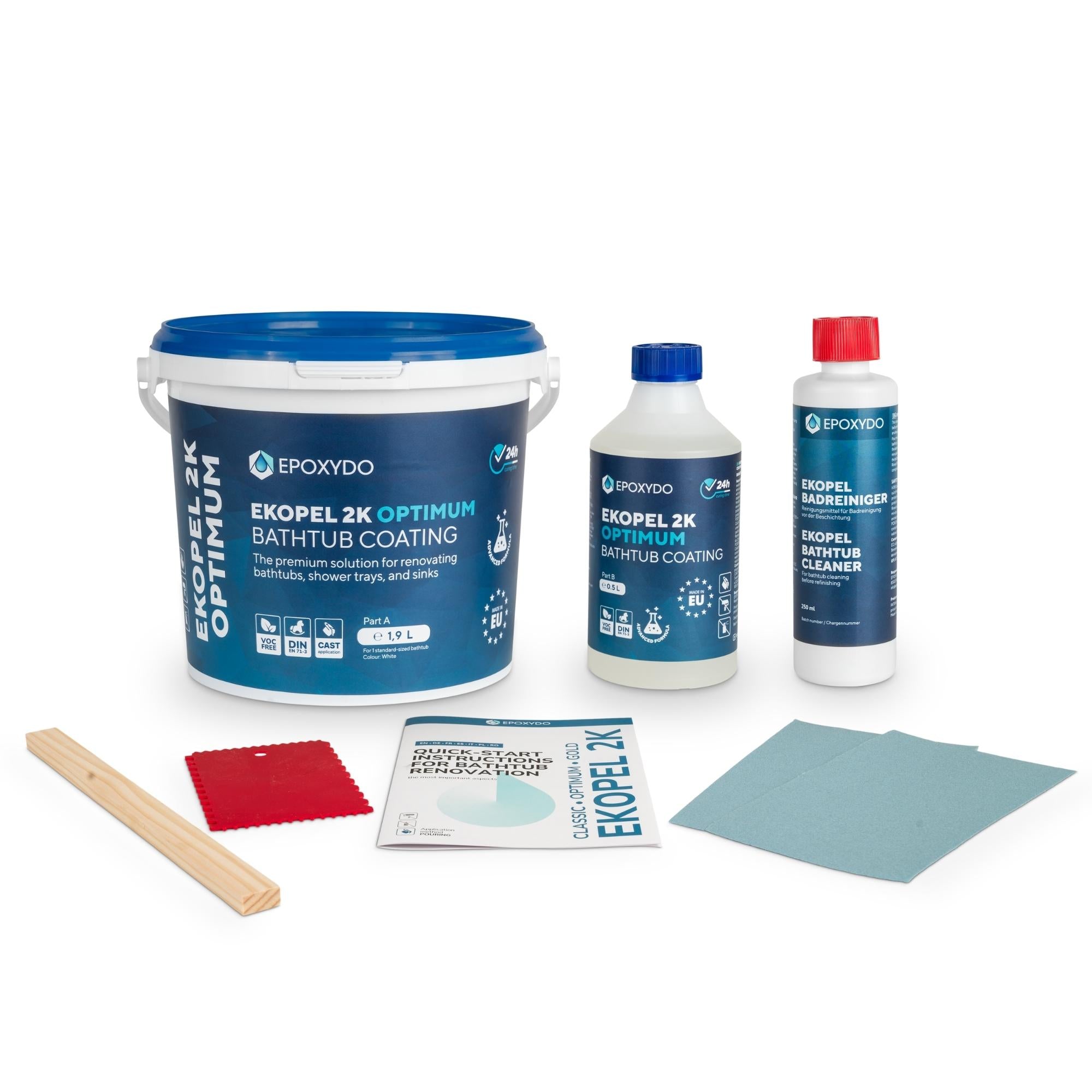 EKOPEL 2K-OPTIMUM Bathtub coating set. Odourless. Curing time 24h.